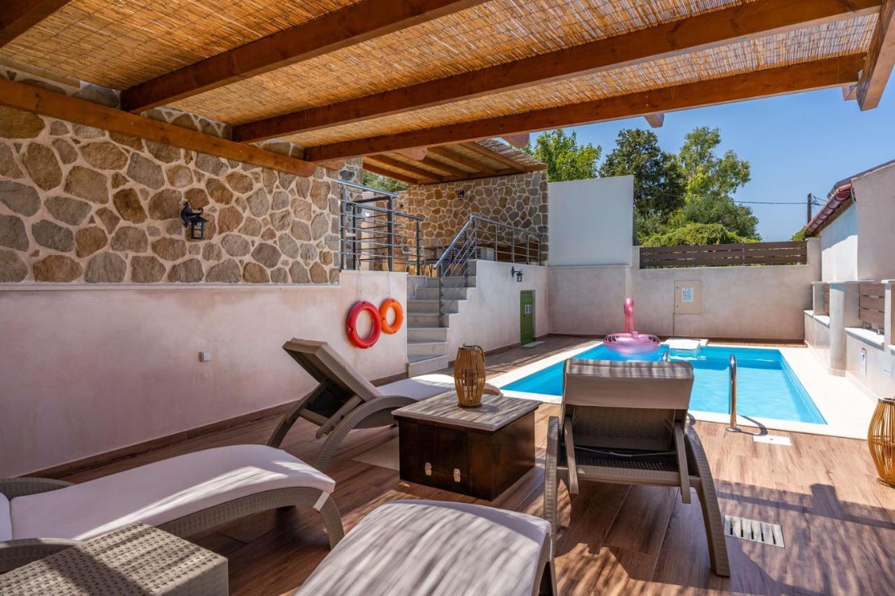Aggel'S House - Stone House - Private Pool - Courtyard - Countryside Views Villa Kato Episkopi Bagian luar foto